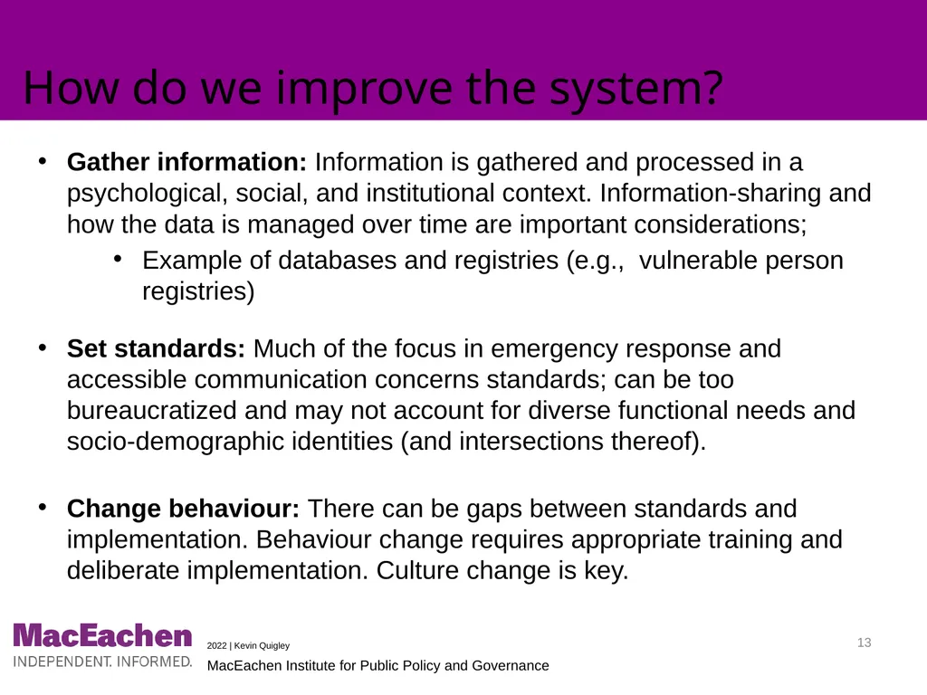 Improving Accessibility of Emergency Evacuations: - slide 13 of 19
