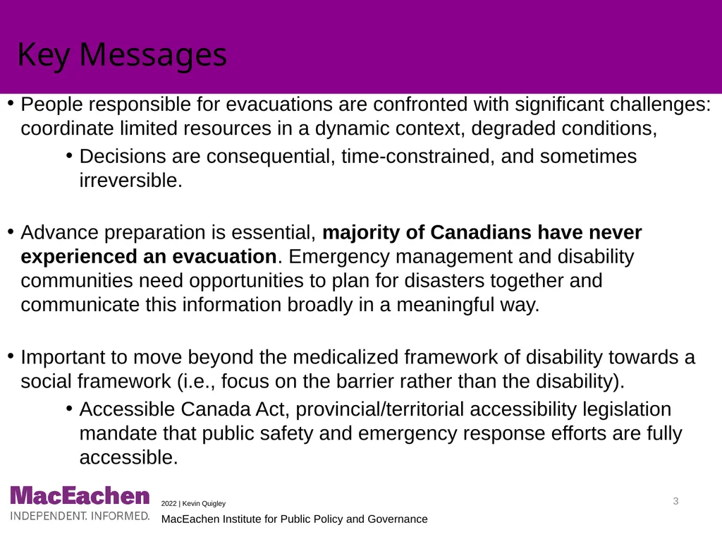 Improving Accessibility of Emergency Evacuations: - slide 3 of 19