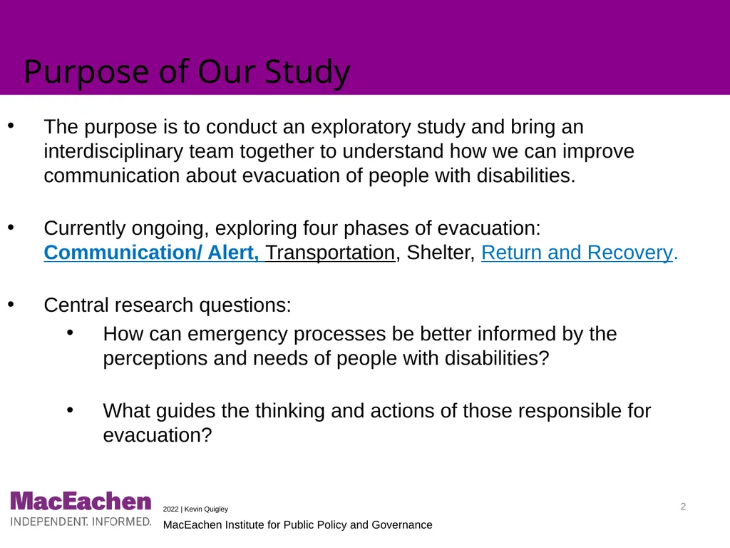 Improving Accessibility of Emergency Evacuations: - slide 2 of 19