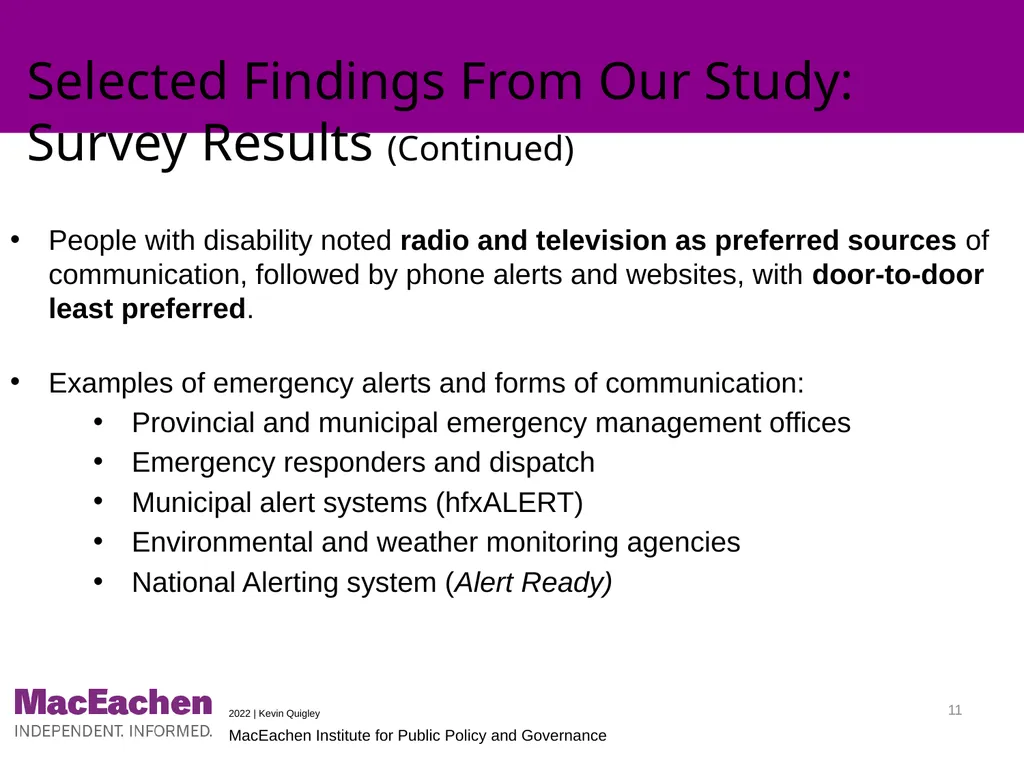 Improving Accessibility of Emergency Evacuations: - slide 11 of 19