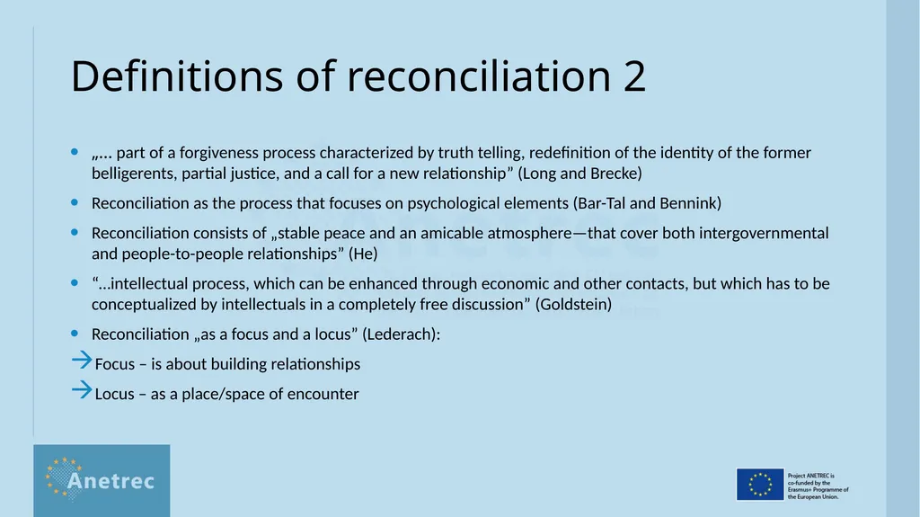 What is reconciliation? Definitions, scope, - slide 6 of 18