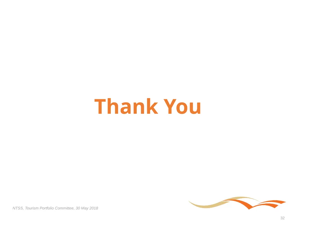 Presentation to the Portfolio Committee on Tourism - slide 32 of 32
