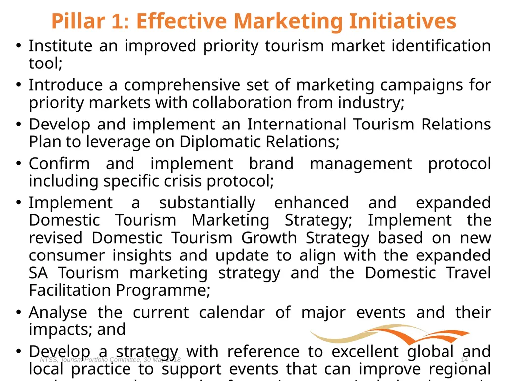 Presentation to the Portfolio Committee on Tourism - slide 14 of 32