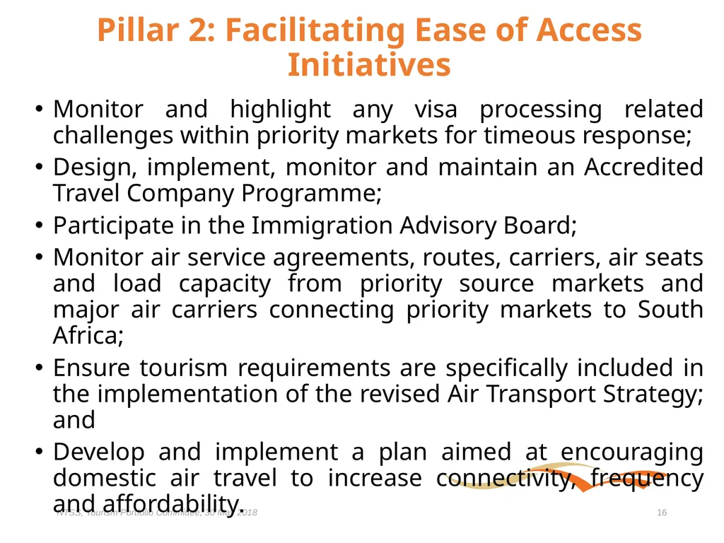 Presentation to the Portfolio Committee on Tourism - slide 16 of 32