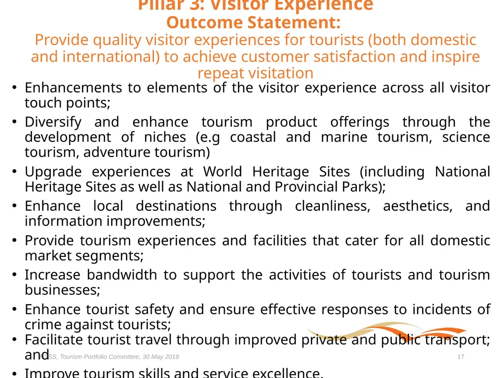 Presentation to the Portfolio Committee on Tourism - slide 17 of 32