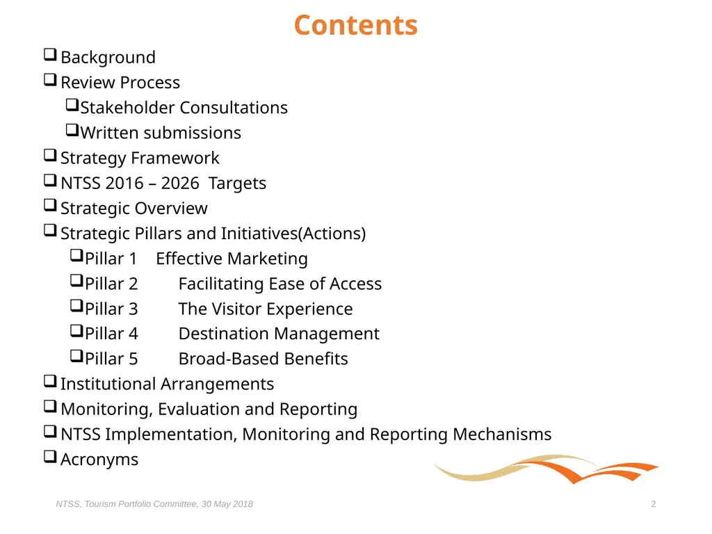 Presentation to the Portfolio Committee on Tourism - slide 2 of 32