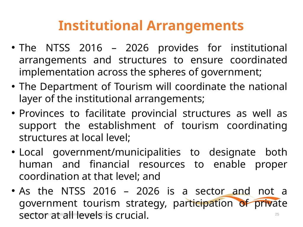 Presentation to the Portfolio Committee on Tourism - slide 25 of 32