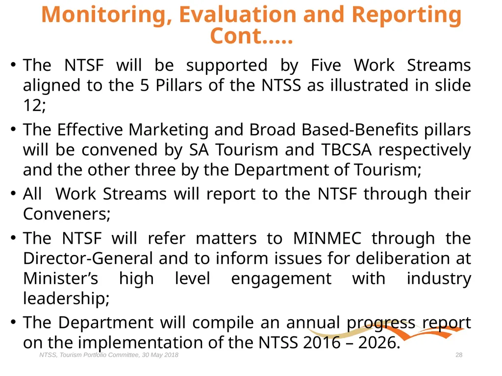 Presentation to the Portfolio Committee on Tourism - slide 28 of 32