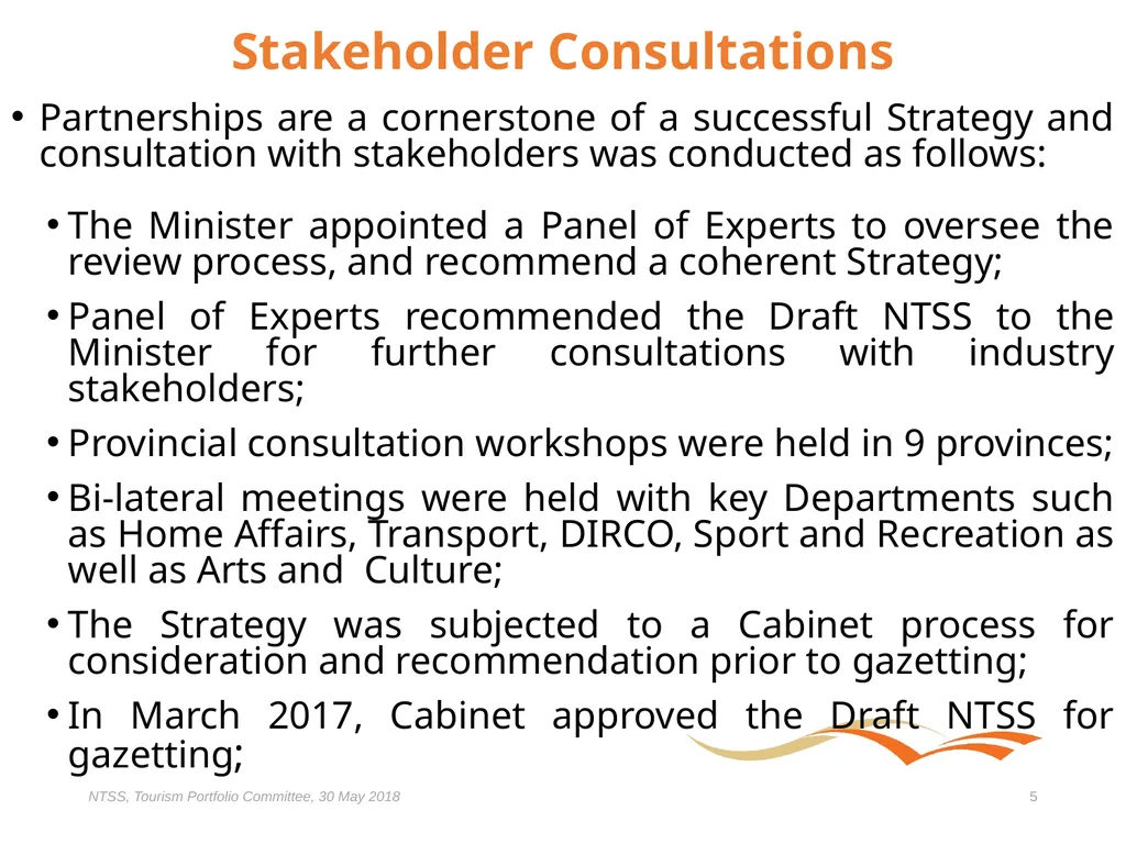 Presentation to the Portfolio Committee on Tourism - slide 5 of 32