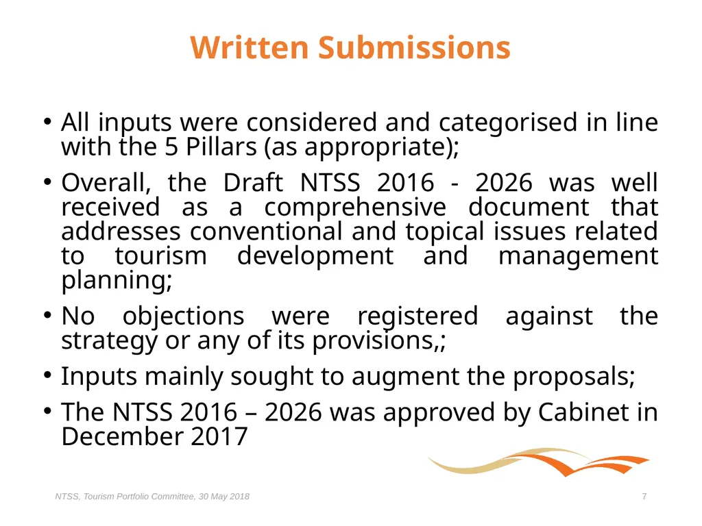 Presentation to the Portfolio Committee on Tourism - slide 7 of 32