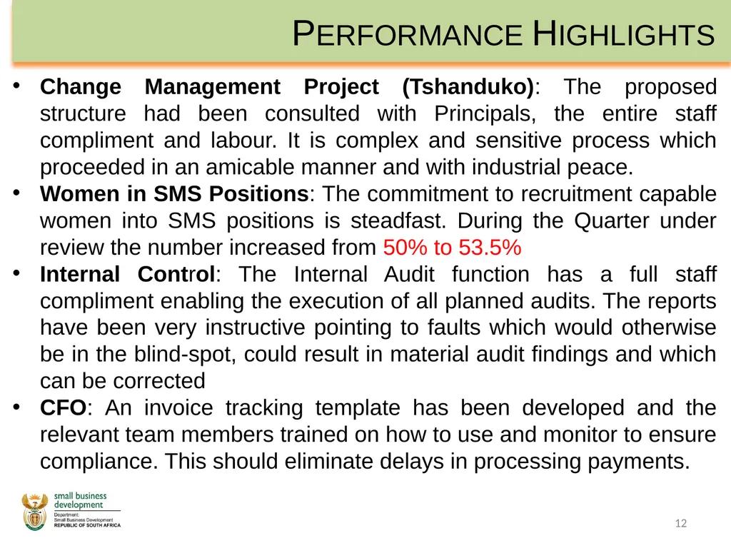Department of Small Business Development - slide 12 of 92