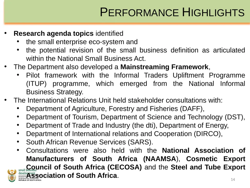 Department of Small Business Development - slide 14 of 92