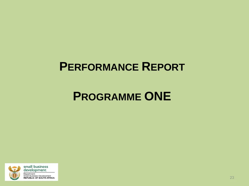 Department of Small Business Development - slide 23 of 92