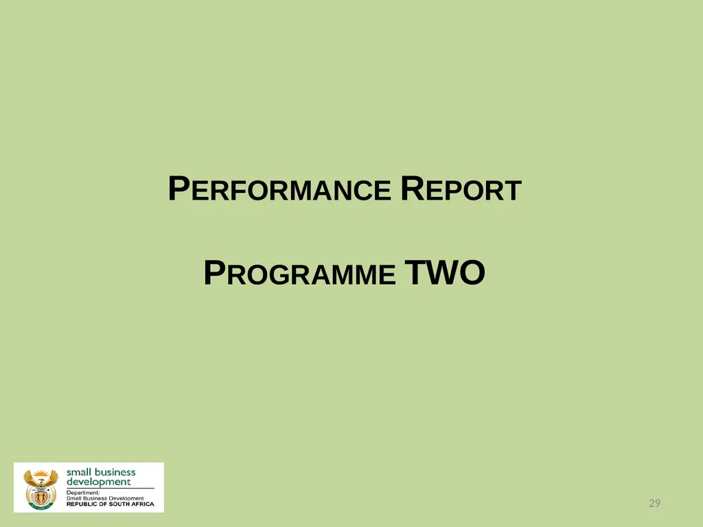 Department of Small Business Development - slide 29 of 92