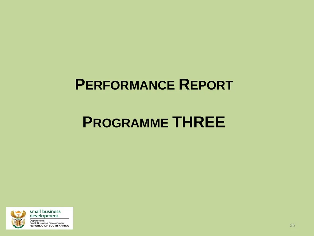 Department of Small Business Development - slide 35 of 92