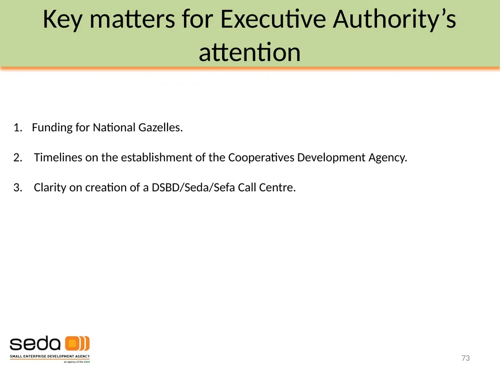 Department of Small Business Development - slide 73 of 92