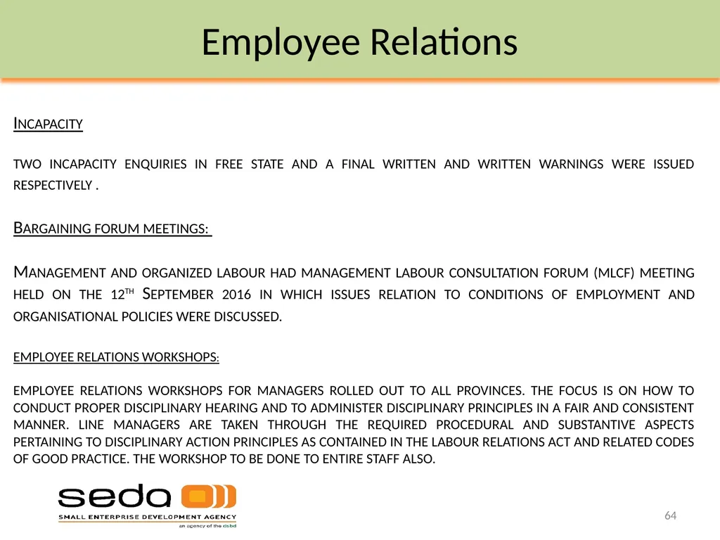 Department of Small Business Development - slide 64 of 92