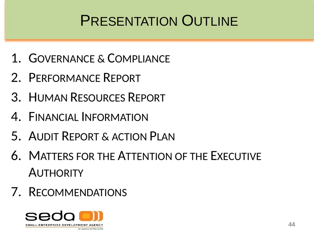Department of Small Business Development - slide 44 of 92