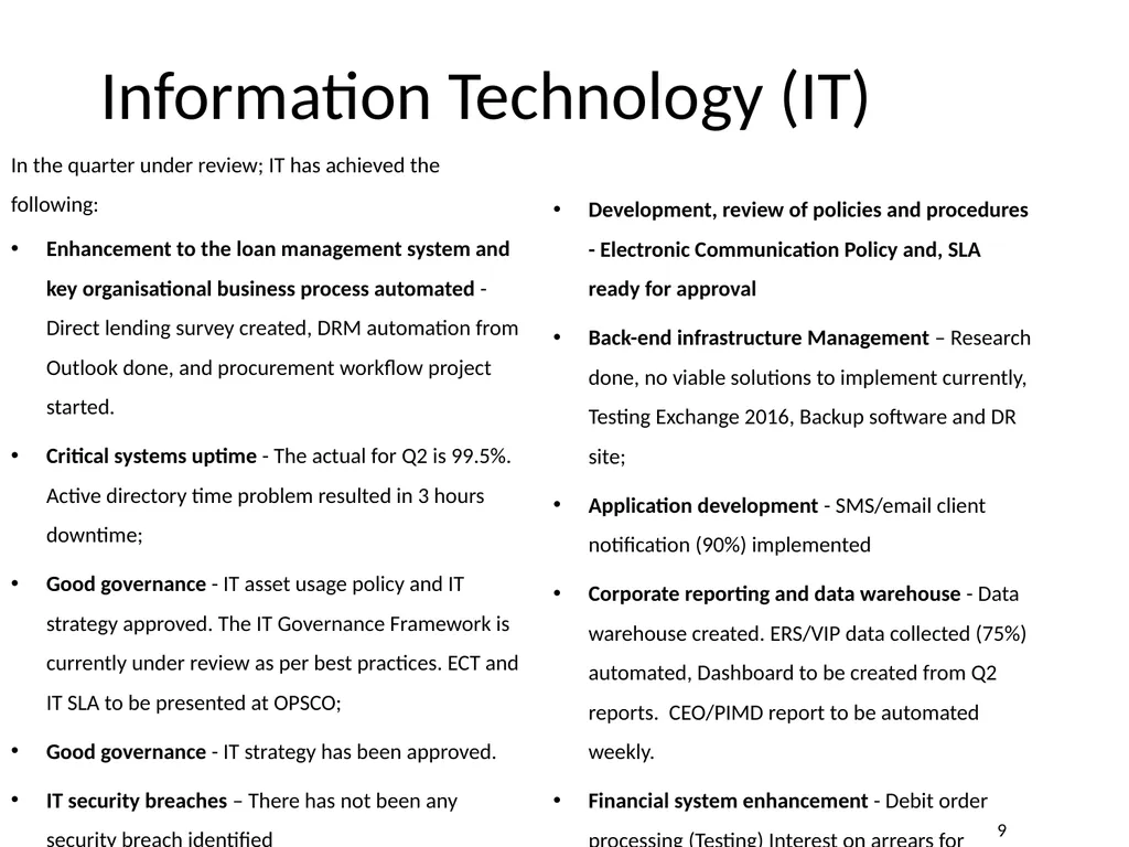 Department of Small Business Development - slide 85 of 92