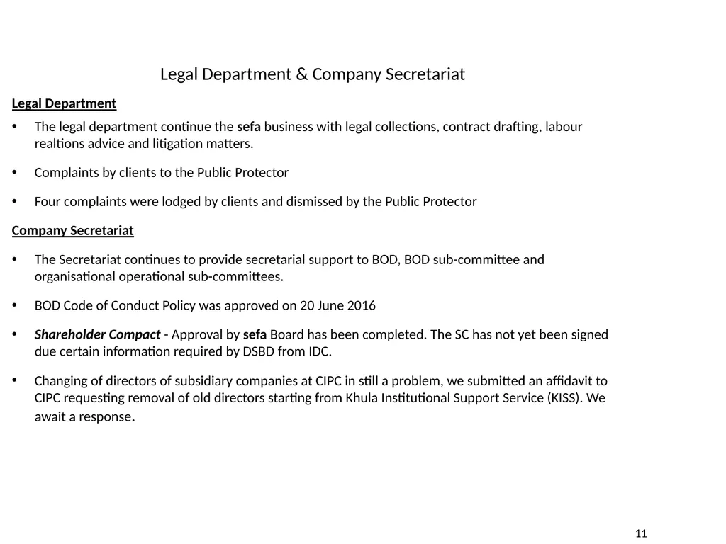 Department of Small Business Development - slide 88 of 92