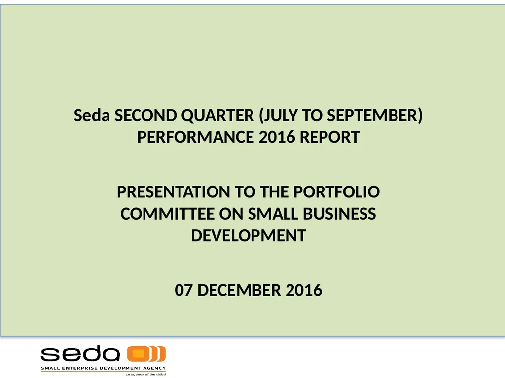 Department of Small Business Development - slide 43 of 92