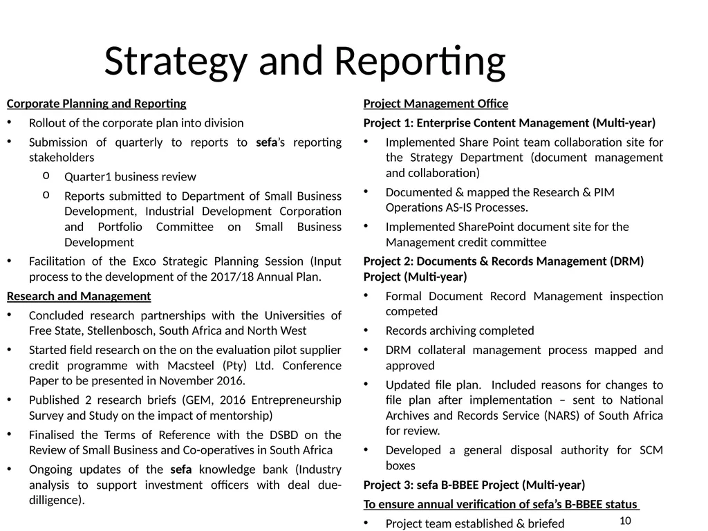 Department of Small Business Development - slide 87 of 92