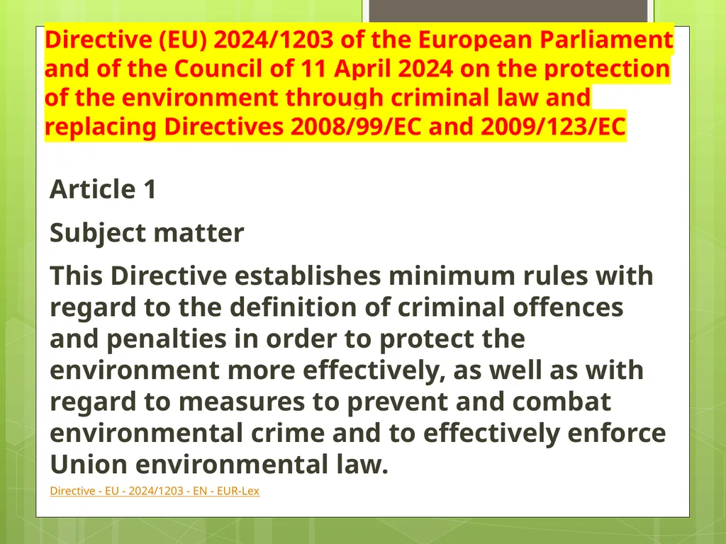 Introduction to EU Criminal Law Prof. B. J. - slide 33 of 91