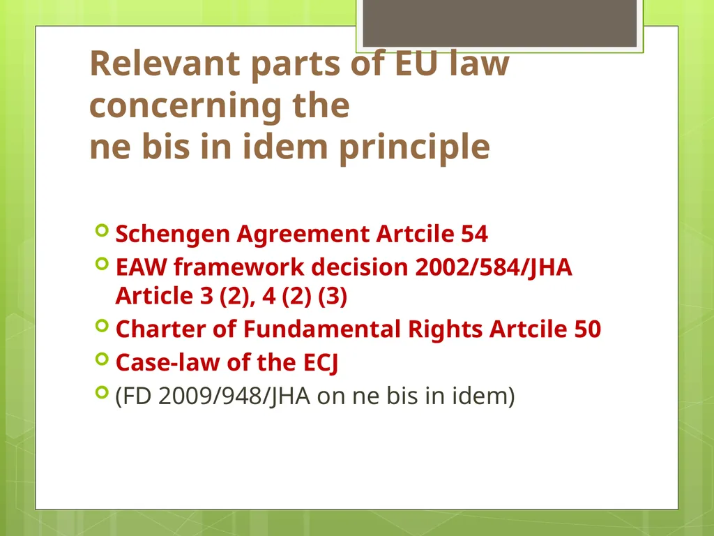 Introduction to EU Criminal Law Prof. B. J. - slide 58 of 91
