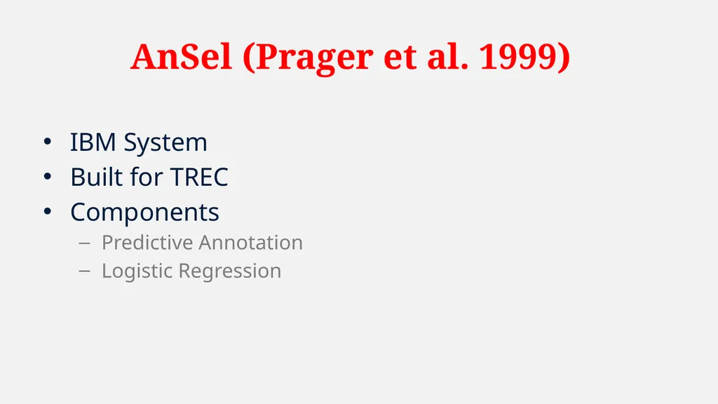 NLP Question Answering System Architecture System - slide 20 of 38