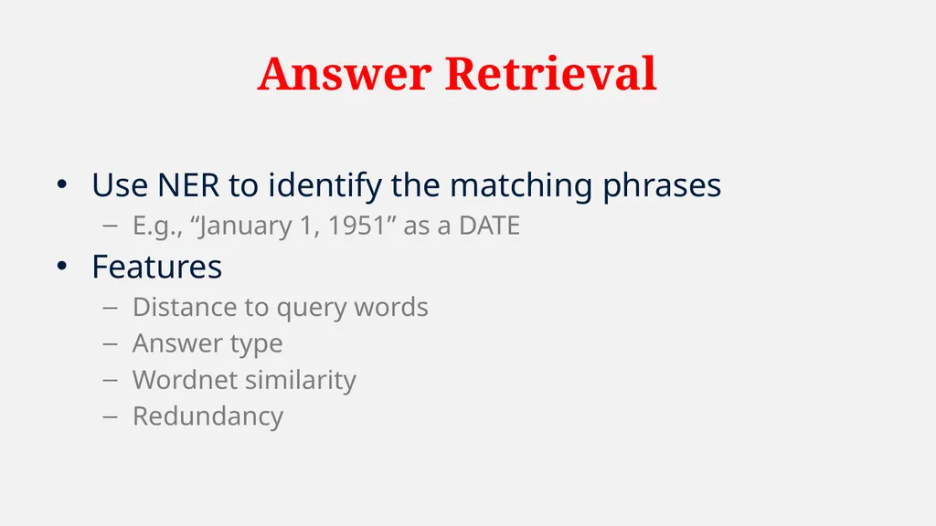 NLP Question Answering System Architecture System - slide 15 of 38