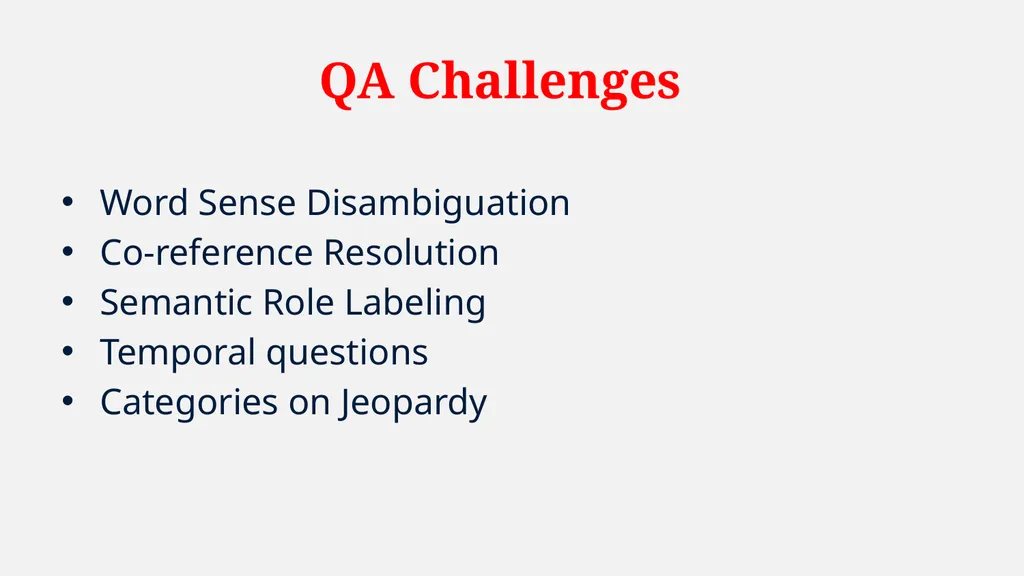 NLP Question Answering System Architecture System - slide 37 of 38