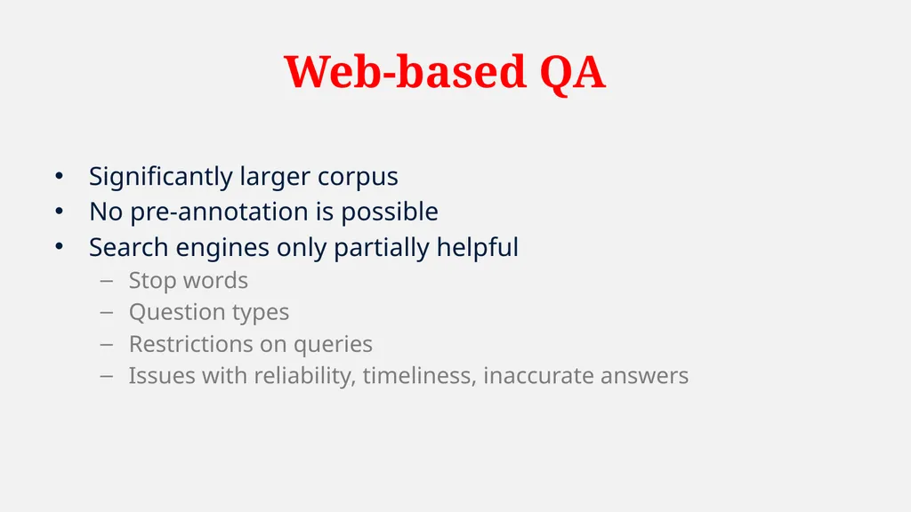 NLP Question Answering System Architecture System - slide 27 of 38