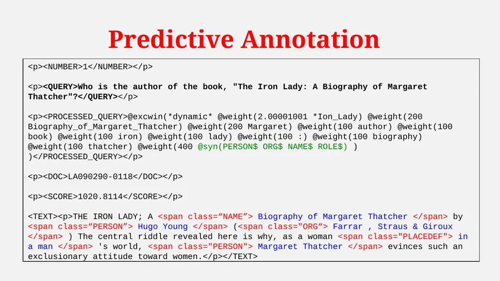 NLP Question Answering System Architecture System - slide 22 of 38