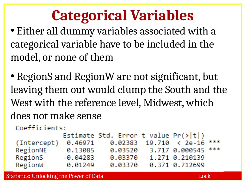 STAT 101 Dr. Kari Lock Morgan 11/27/12 Multiple - slide 14 of 45