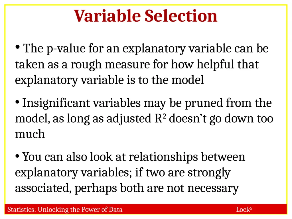 STAT 101 Dr. Kari Lock Morgan 11/27/12 Multiple - slide 22 of 45