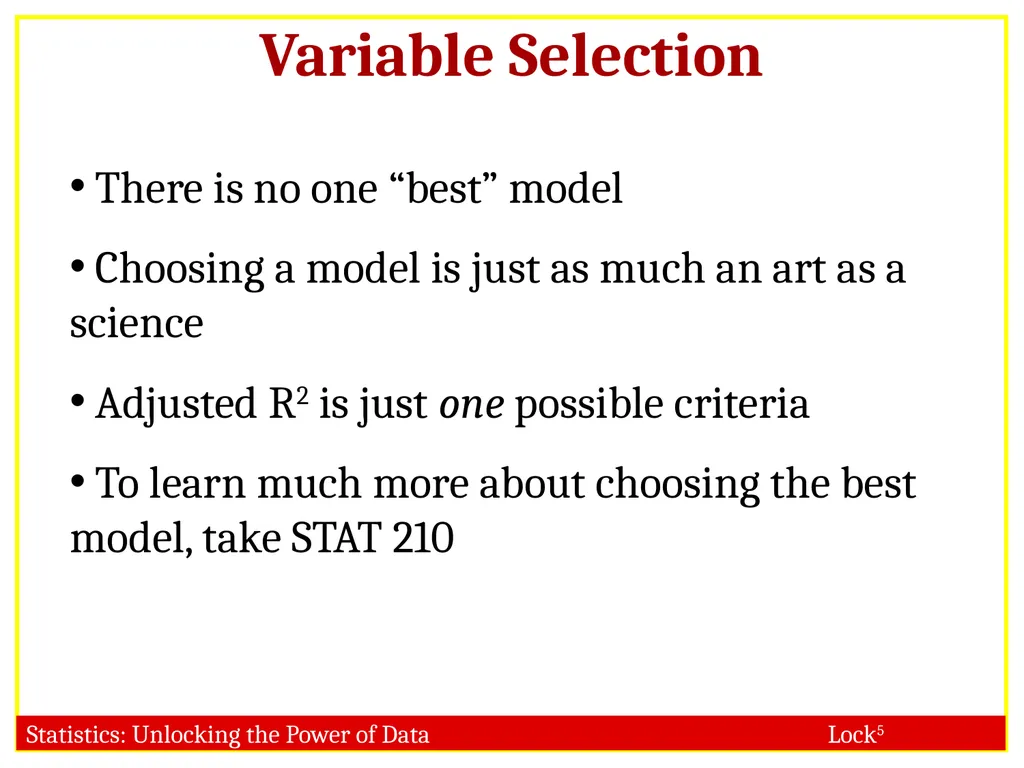 STAT 101 Dr. Kari Lock Morgan 11/27/12 Multiple - slide 35 of 45