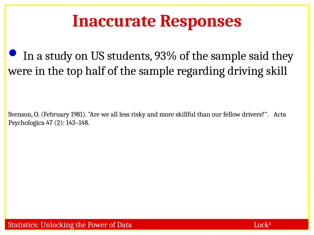 STAT 101 Dr. Kari Lock Morgan Collecting Data: - slide 30 of 32