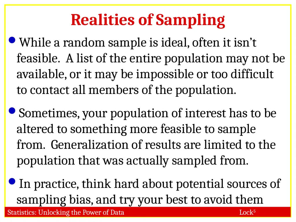 STAT 101 Dr. Kari Lock Morgan Collecting Data: - slide 21 of 32