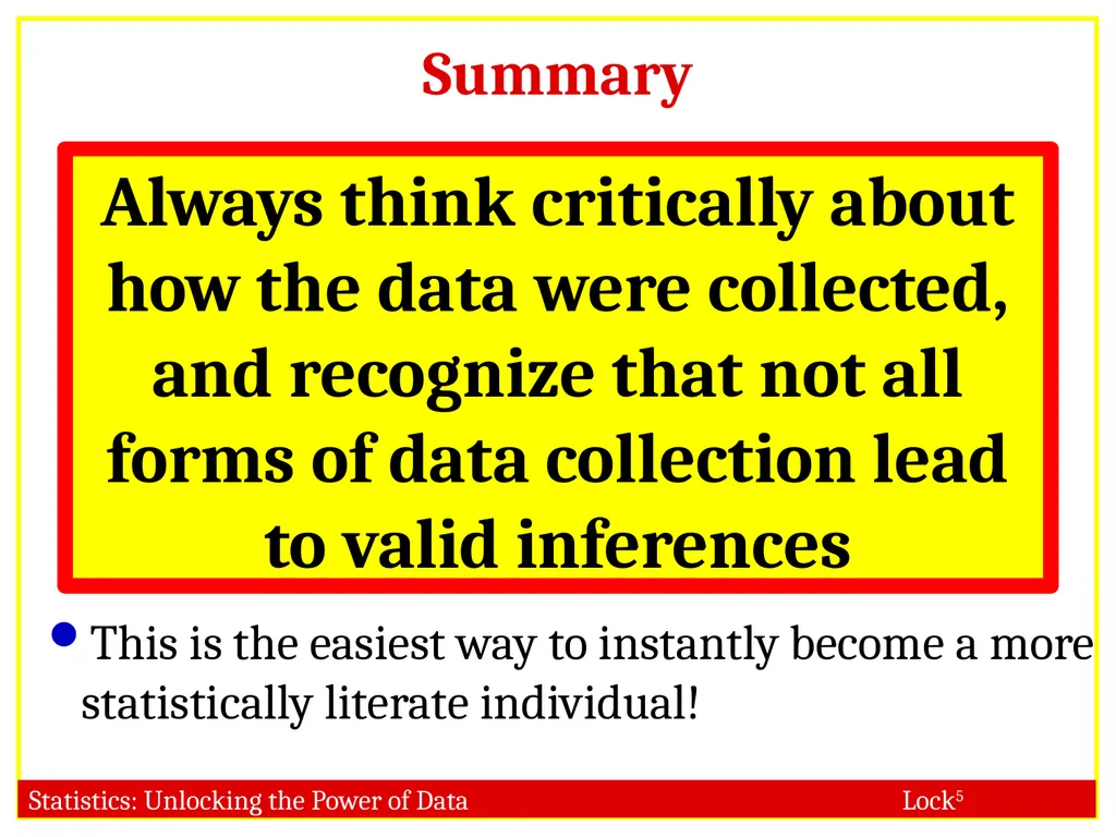 STAT 101 Dr. Kari Lock Morgan Collecting Data: - slide 31 of 32