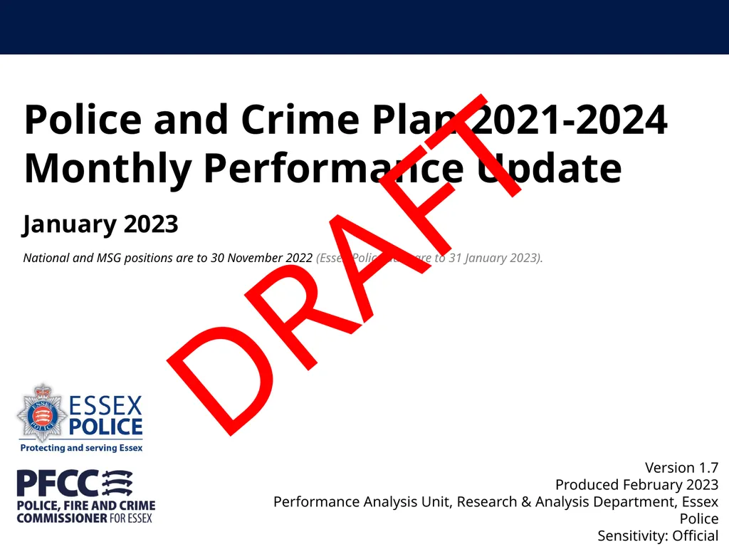 Police and Crime Plan 2021-2024 Monthly - slide 1 of 37