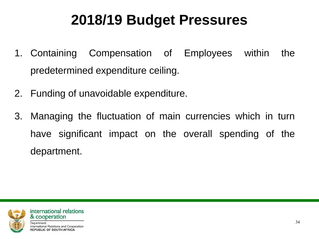 PRESENTATION ON THE ANNUAL PERFORMANCE PLAN - slide 34 of 38
