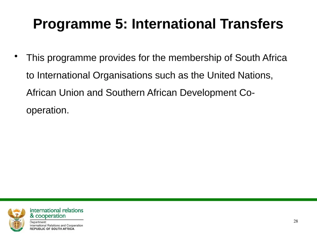 PRESENTATION ON THE ANNUAL PERFORMANCE PLAN - slide 28 of 38