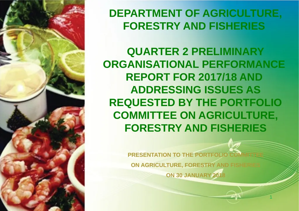 PRESENTATION TO THE PORTFOLIO COMMITTEE ON