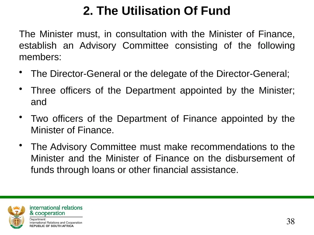 Presentation to the Portfolio Committee DIRCO 2 - slide 38 of 46