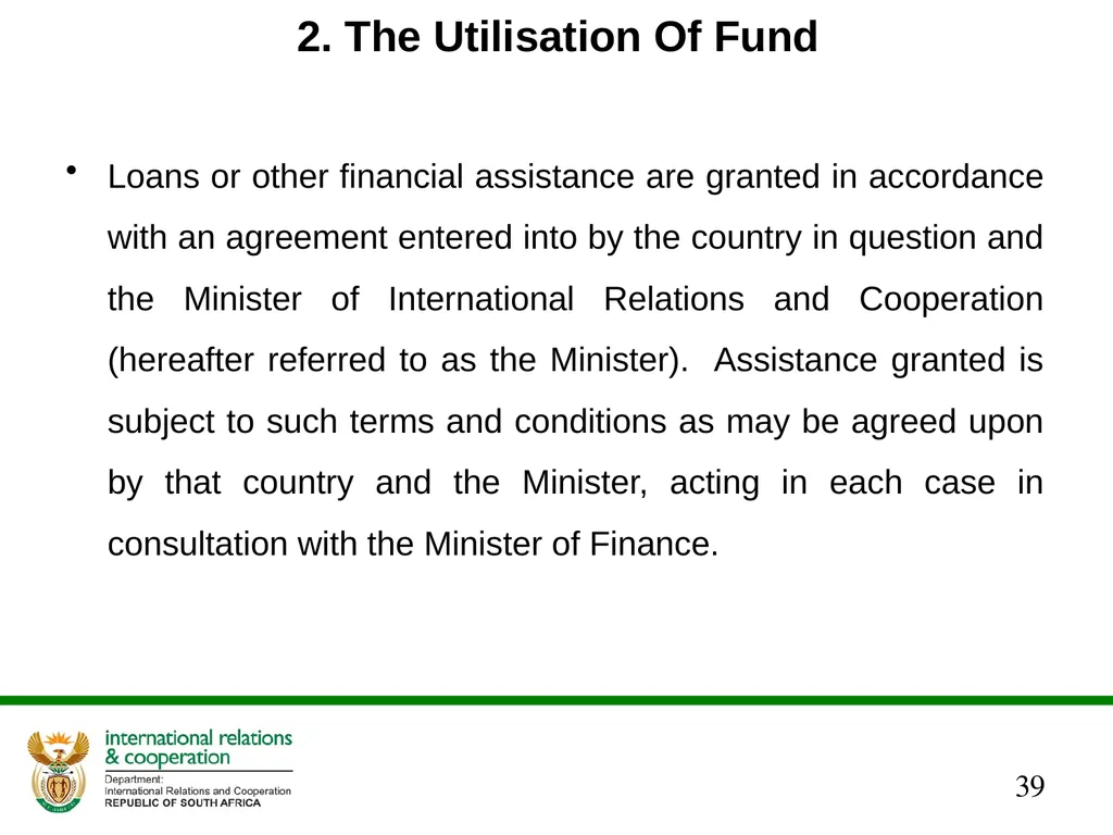 Presentation to the Portfolio Committee DIRCO 2 - slide 39 of 46