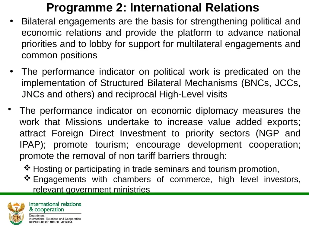 Presentation to the Portfolio Committee DIRCO 2 - slide 10 of 46