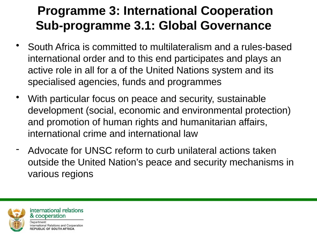 Presentation to the Portfolio Committee DIRCO 2 - slide 12 of 46