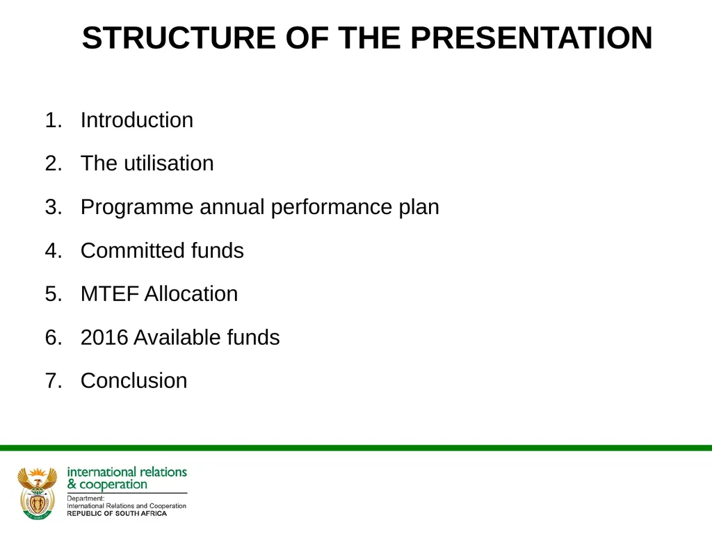 Presentation to the Portfolio Committee DIRCO 2 - slide 36 of 46