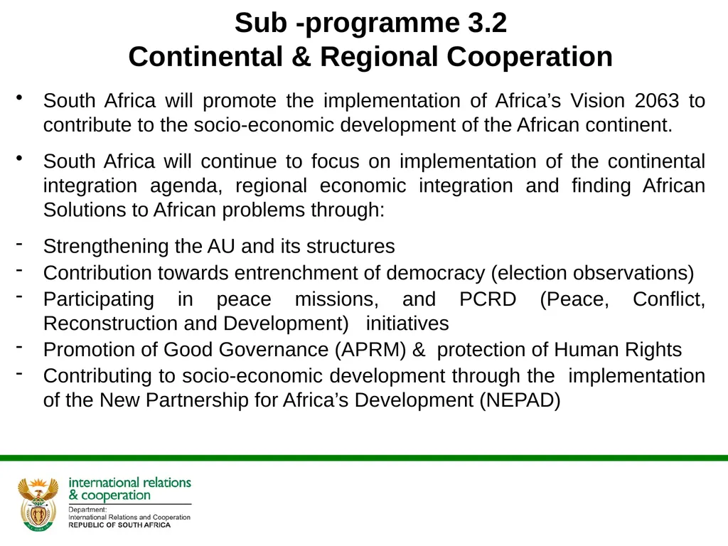 Presentation to the Portfolio Committee DIRCO 2 - slide 14 of 46