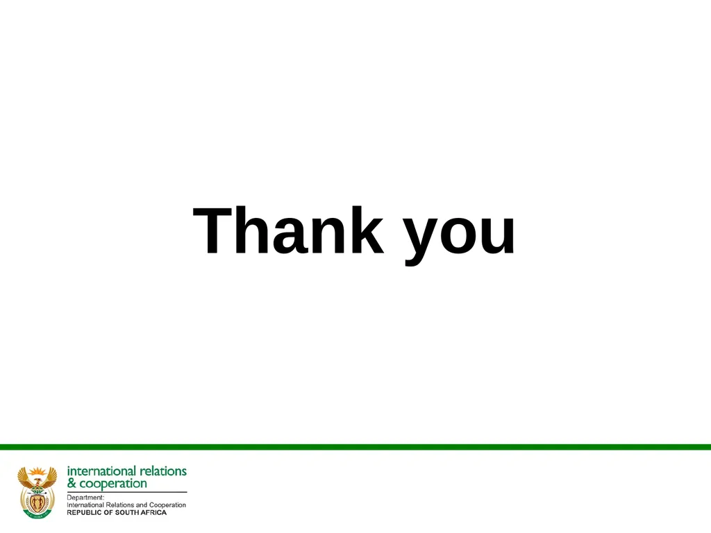 Presentation to the Portfolio Committee DIRCO 2 - slide 46 of 46